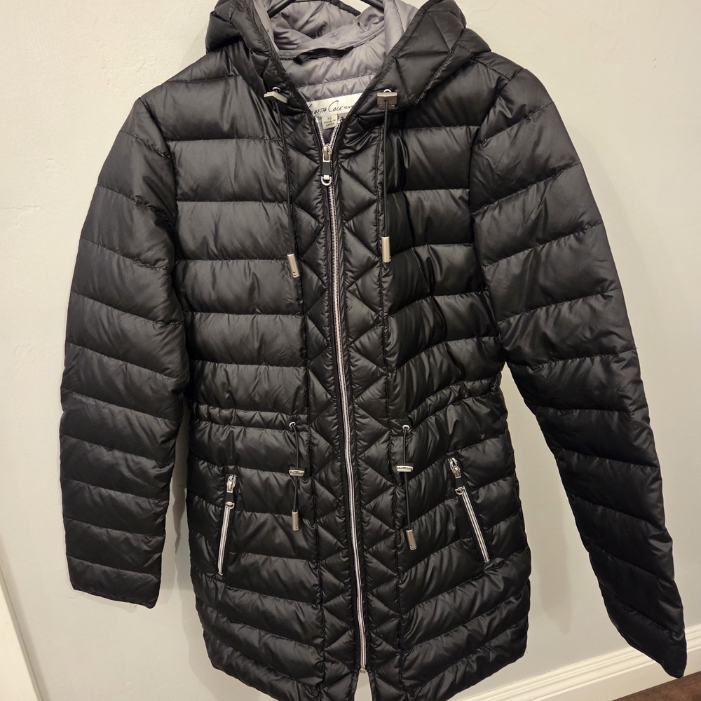 Kenneth Cole Quilted Black Puffer Coat